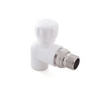 Краны шаровые ПП DN 20-25 PN 25 для радиатора угловые с американкой белые РТП купить в Краснодаре | "Проконсим"