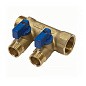 Коллектор латунный DN 20 2 выхода G 1/2'' с шаровыми кранами синяя ручка плоское присоединение отвода SGL купить в Краснодаре | "Проконсим"