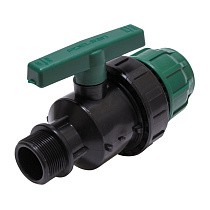 Кран шаровый ПЭ PN 10 компрессионные комбинированный обжимное-щтуцер купить в Краснодаре | "Проконсим"