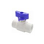 Краны шаровые ПП DN 20-25 PN 25 полупроходные белые с синей ручкой Valfex купить в Краснодаре | "Проконсим"