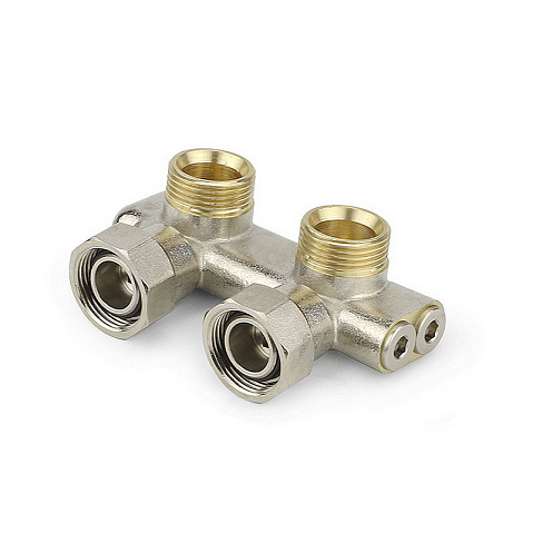 Узелы нижнего подключения VARMEGA VM139 DN20 угловой двухтрубный 3/4''x3/4'' евроконус, перекрёстный муфта-штуцер купить в Краснодаре | "Проконсим"