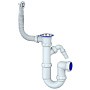 Сифон для мойки Unicorn Y441V, 1 1/2'' х40 без отвода, круглый перелив  с отводом для стиральной машины