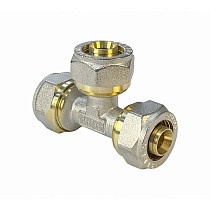 Тройники латунные для PEX труб DN 16-32 PN 10 обжимные никелированные Valfex VF.331.N купить в Краснодаре | "Проконсим"