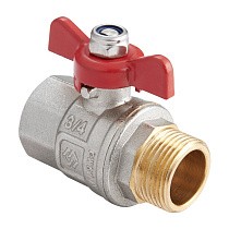 Краны латунные шаровые DN 15-25 PN 40 никелированные бабочка муфта-штуцер MVI BV.514 купить в Краснодаре | "Проконсим"