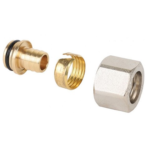 Евроконус латунный для PEX и МП-труб 16х2,0-1/2''обжимной c накидной гайкой MVI MC.410.04 купить в Краснодаре | "Проконсим"