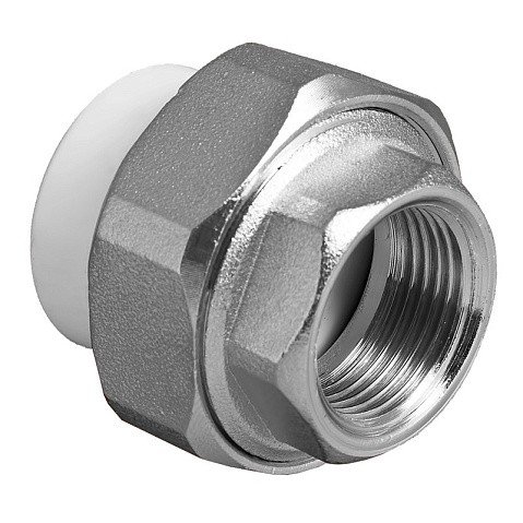 Муфта комбинированная ПП 32-1/2'' PN 25 разъёмная с внутренней резьбой белая VALFEX  купить в Краснодаре | "Проконсим"