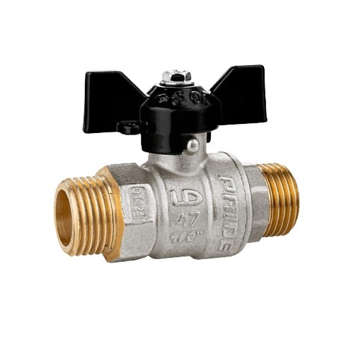 Краны латунные шаровые DN 15-25 PN 40 никелированные бабочка штуцер-штуцер LD Pride 47.304 купить в Краснодаре | "Проконсим"