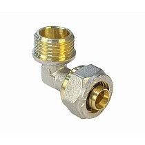 Угольники латунные для PEX труб DN 16-32 PN 10 обжимные никелированные с наружной резьбой Valfex VF.353.N купить в Краснодаре | "Проконсим"