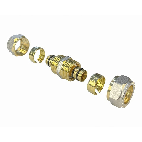 Муфты латунные для PEX труб DN 20-32 PN 10 переходные обжимные никелированные Valfex VF.303.N купить в Краснодаре | "Проконсим"
