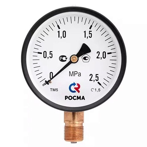 Мановакуумметр Росма ТМВ-510Р.05 общетехнический, 100мм, -0.1-0.5МПа, резьба G1/2'', с электронной приставкой тип V, радиальный, класс точности 1,5 купить в Краснодаре | "Проконсим"