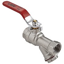 Краны латунные шаровые DN 15-20 PN 25 никелированные с фильтром рычаг муфта-муфта MVI BV.631 купить в Краснодаре | "Проконсим"