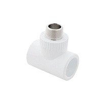 Тройники ПП DN 20-40 PN 25 комбинированные с наружной резьбой белые PlasticPro купить в Краснодаре | "Проконсим"