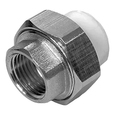 Муфта комбинированная ПП 20-1/2'' PN 25 разъёмная с внутренней резьбой белая РТП 10615 купить в Краснодаре | "Проконсим"