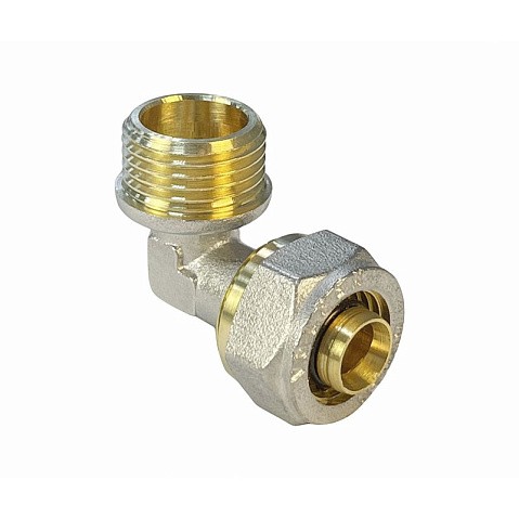 Угольник латунный для PEX труб 16-1/2'' PN 10 обжимной никелированный Valfex VF.352.N  купить в Краснодаре | "Проконсим"