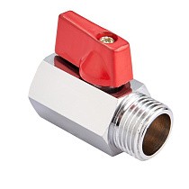 Кран латунный шаровой мини MVI BV.466 DN 15 PN 16 хромированный муфта-штуцер бабочка купить в Краснодаре | "Проконсим"