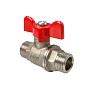 Кран латунный шаровой Valfex.219.NB1 11Б27фт1М DN 20 PN 40 никелированный штуцер-штуцер бабочка купить в Краснодаре | "Проконсим"