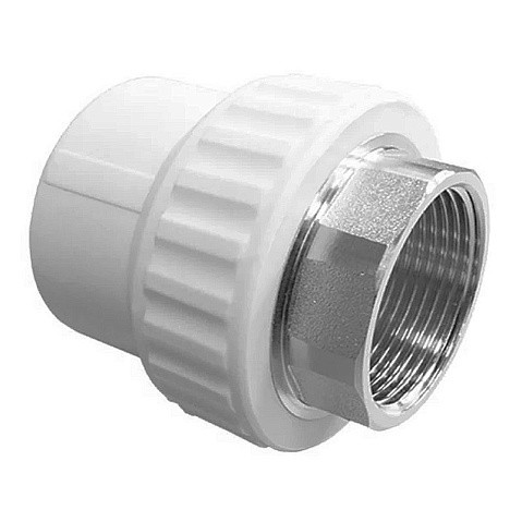 Муфта комбинированная ПП 40-1 1/4'' PN 25 под ключ с внутренней резьбой белая VALFEX  купить в Краснодаре | "Проконсим"