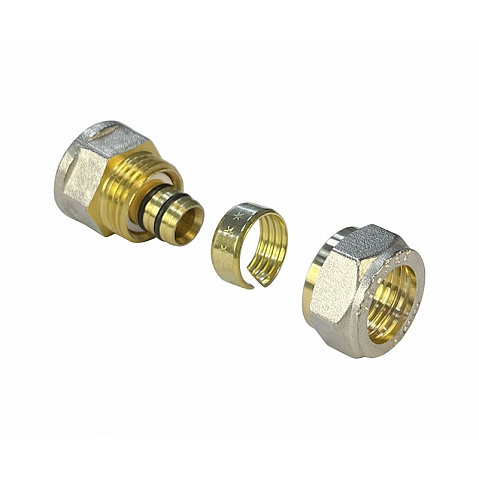 Муфта латунная для PEX труб 32-3/4'' PN 10 обжимная никелированная Valfex VF.302.N  купить в Краснодаре | "Проконсим"