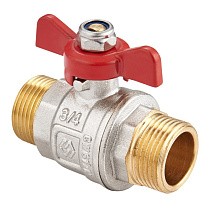Краны латунные шаровые DN 15-25 PN 40 никелированные бабочка штуцер-штуцер MVI BV.515 купить в Краснодаре | "Проконсим"